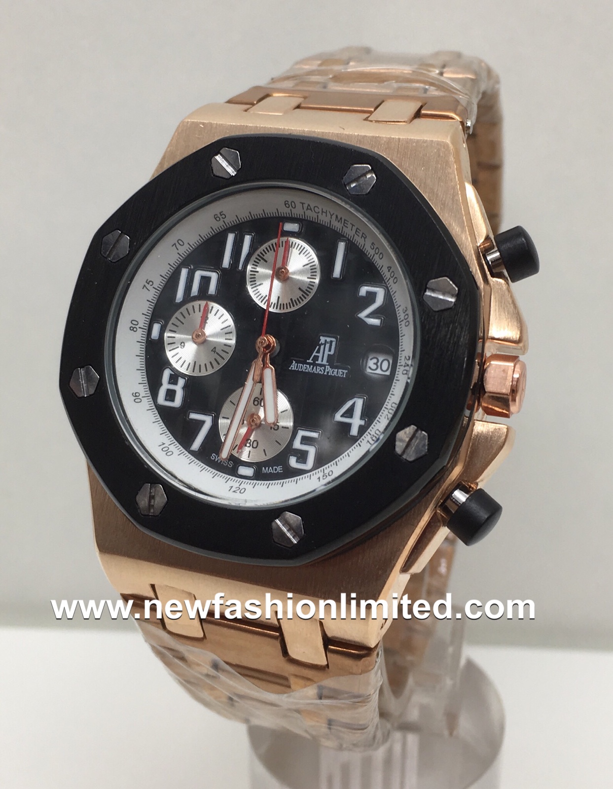 RoseGold, Black Dial